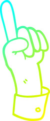 cold gradient line drawing of a carton of hand gesture