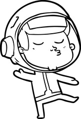 cartoon confident astronaut © lineartestpilot