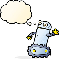 cartoon robot with thought bubble