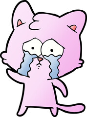 crying cartoon cat