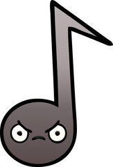 gradient shaded cartoon of a musical note