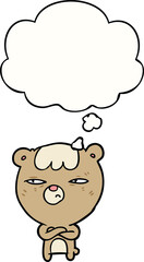 cartoon angry bear with thought bubble