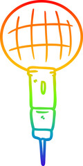 rainbow gradient line drawing of a cartoon microphone