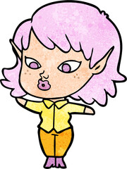 pretty cartoon elf girl