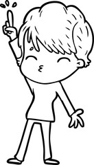 cartoon woman thinking