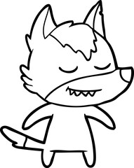 friendly cartoon wolf