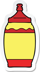 sticker of a cartoon ketchup bottle