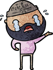 cartoon bearded man crying
