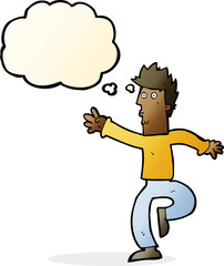 cartoon urgent man with thought bubble