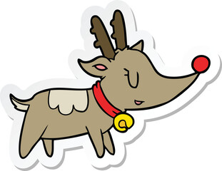 sticker of a cartoon christmas reindeer