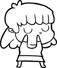 cartoon indifferent woman