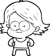 happy cartoon girl