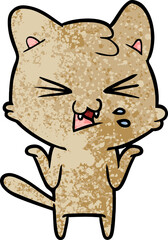 cartoon cat hissing