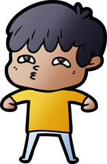 cartoon curious man