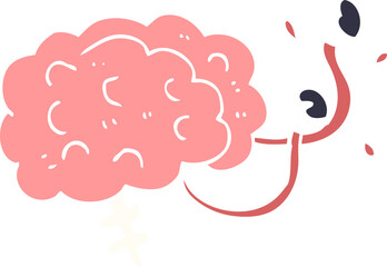 cartoon doodle of a monster brain