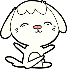 happy cartoon sitting dog