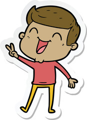 sticker of a cartoon man laughing