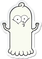 sticker of a cartoon ghost