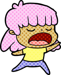 cartoon woman talking loudly