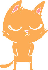 Obraz na płótnie Canvas calm flat color style cartoon cat