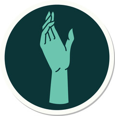 sticker of tattoo in traditional style of a hand