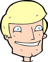 cartoon grinning man