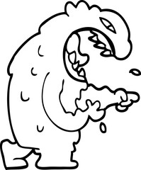 line drawing cartoon halloween monster