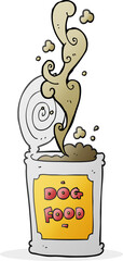 freehand drawn cartoon dog food