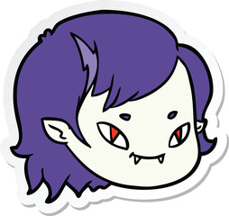 sticker of a cartoon vampire girl face