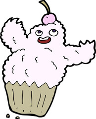 cartoon cupcake monster