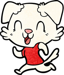 laughing cartoon dog jogging