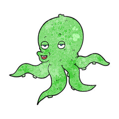 freehand textured cartoon octopus