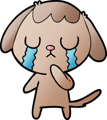 cute cartoon dog crying