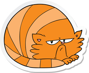 sticker of a cartoon grumpy cat