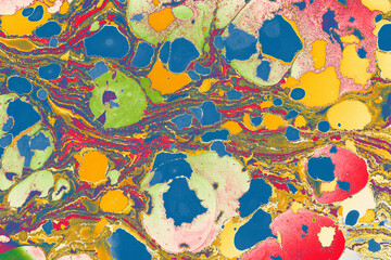 Abstract creative marble pattern texture. Traditional art of Ebru marbling