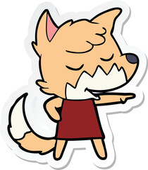 sticker of a friendly cartoon fox girl