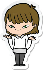 sticker of a cartoon woman