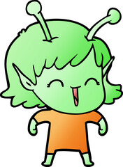 cartoon alien girl laughing