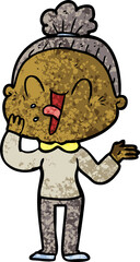 cartoon happy old woman