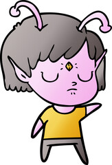 cartoon alien girl