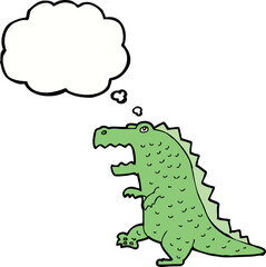 cartoon dinosaur with thought bubble