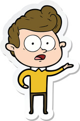 sticker of a cartoon staring man