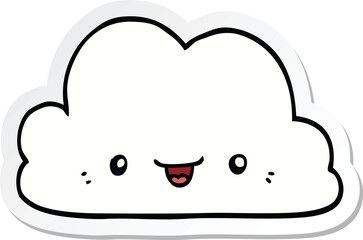 sticker of a cute cartoon cloud