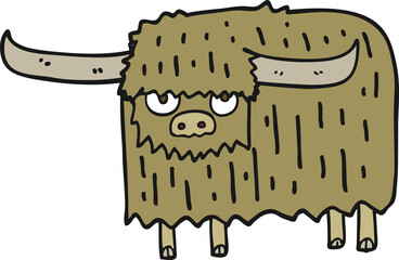 cartoon hairy cow