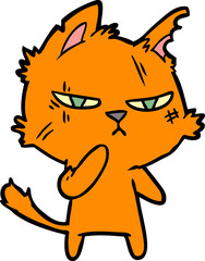 tough cartoon cat