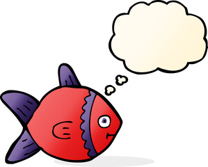 cartoon fish with thought bubble