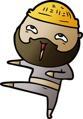 cartoon happy bearded man