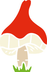 hand drawn cartoon doodle of a single mushroom