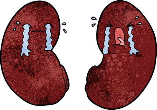 cartoon kidneys crying