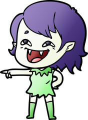 cartoon laughing vampire girl